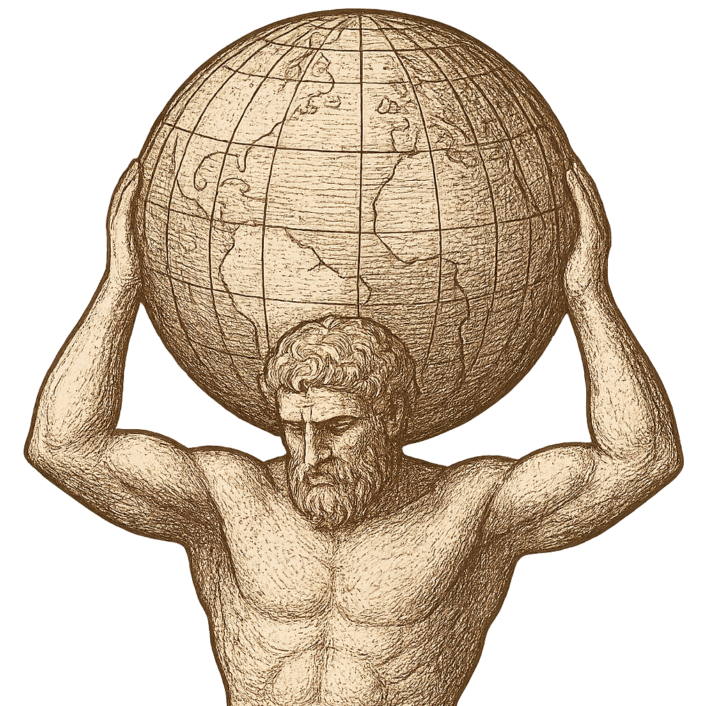 Illustration of Atlas holding the earth